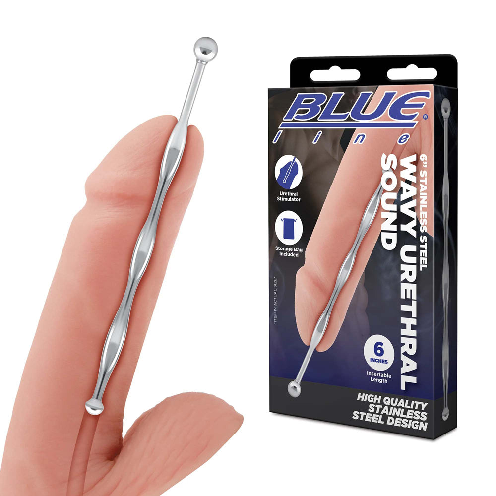 6" Stainless Steel Wavy Urethral Sound | 4890808283349 | Available at EroticWarehouse.com