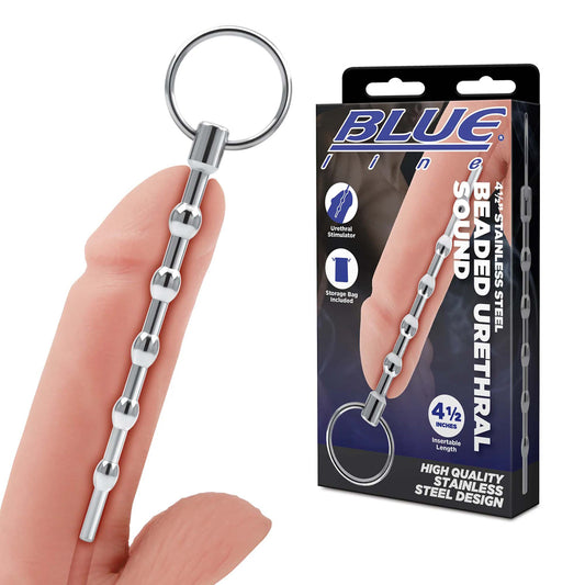 4.5" Stainless Steel Beaded Urethral Sound | 4890808283363 | Available at EroticWarehouse.com