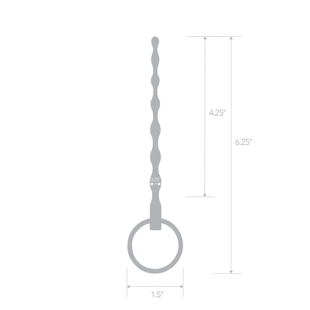 4.25" Stainless Steel Ribbed Urethral Sound | 4890808283370 | Available at EroticWarehouse.com