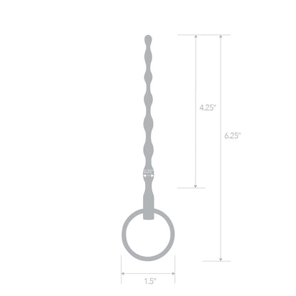 4.25" Stainless Steel Ribbed Urethral Sound | 4890808283370 | Available at EroticWarehouse.com