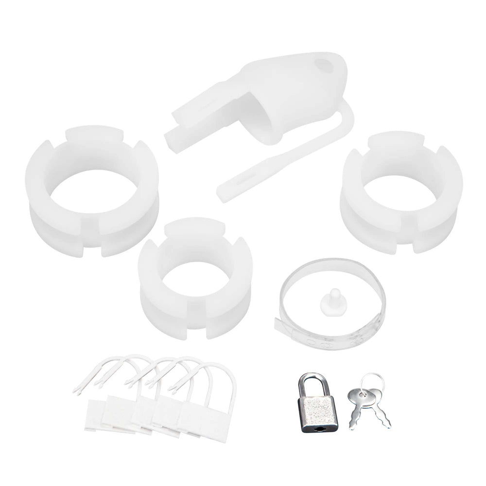 Silicone Small 2" Cock Cage With Ball Divider White | 4890808283462 | Available at EroticWarehouse.com
