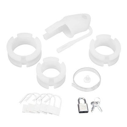 Silicone Small 2" Cock Cage With Ball Divider White | 4890808283462 | Available at EroticWarehouse.com