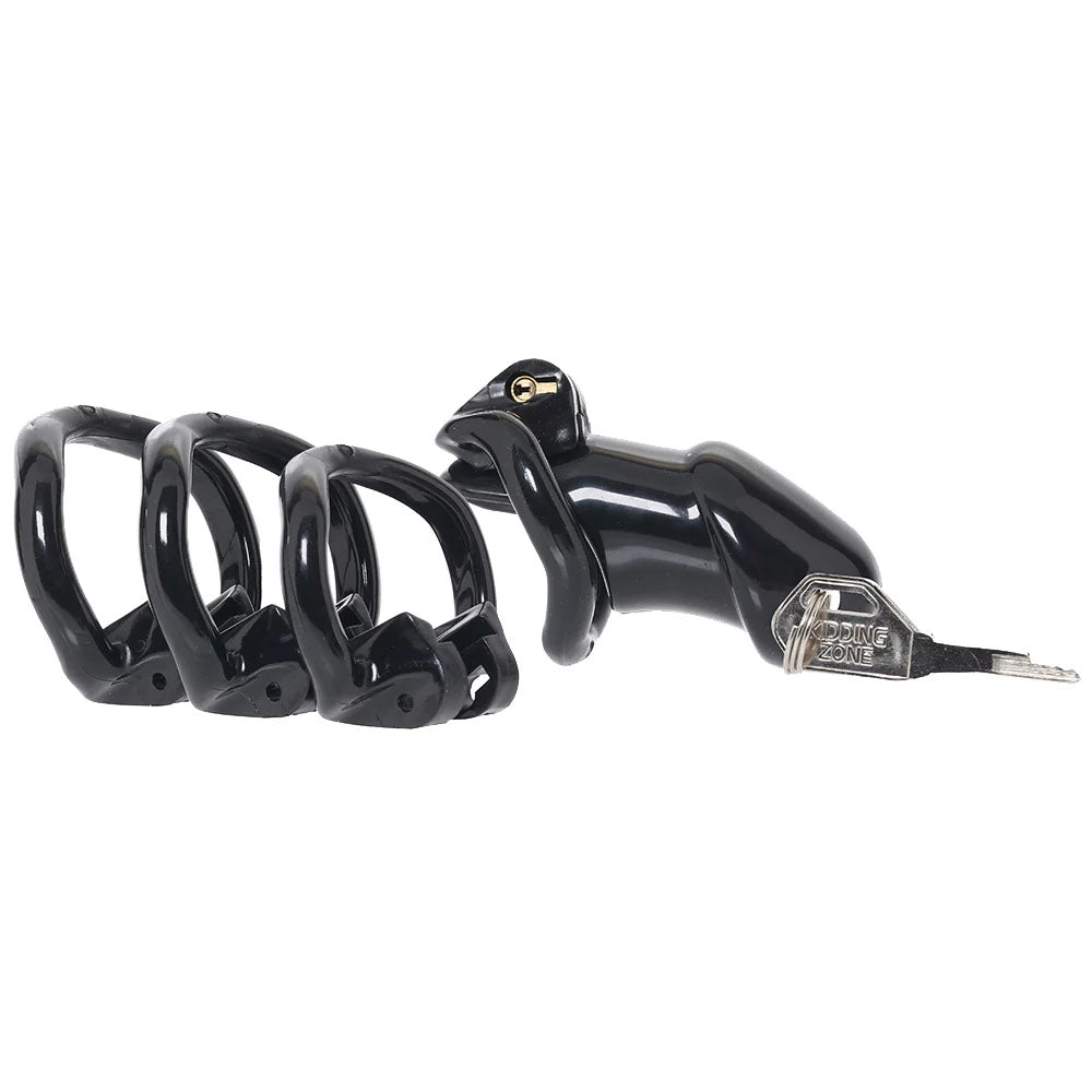 Lockmaster 4" Resin Cock Cage Black | 4890808285299 | Available at EroticWarehouse.com