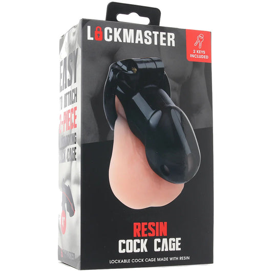 Lockmaster 4" Resin Cock Cage Black | 4890808285299 | Available at EroticWarehouse.com