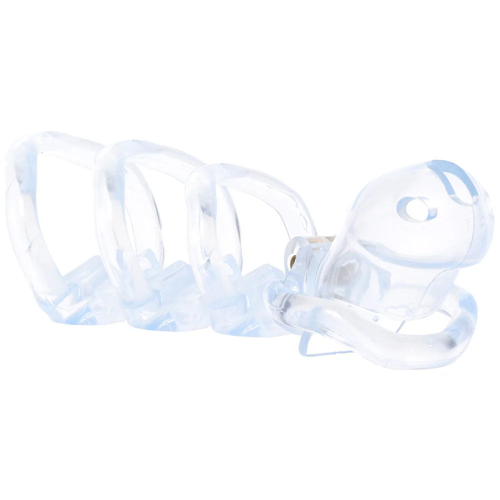 Lockmaster 3.5" Side Lock Resin Cock Cage Clear | 4890808285305 | Available at EroticWarehouse.com