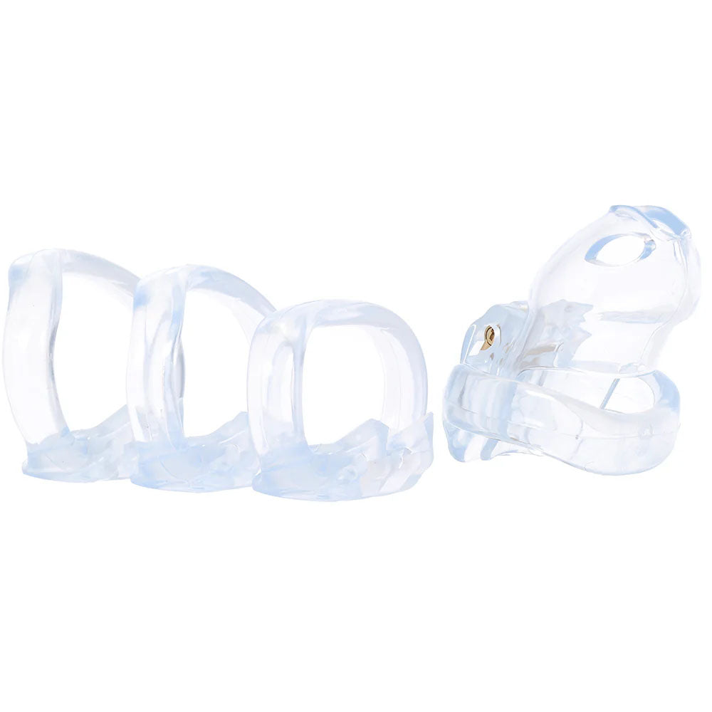 Lockmaster 3.5" Side Lock See Thru Chastity Cage | 4890808285312 | Available at EroticWarehouse.com