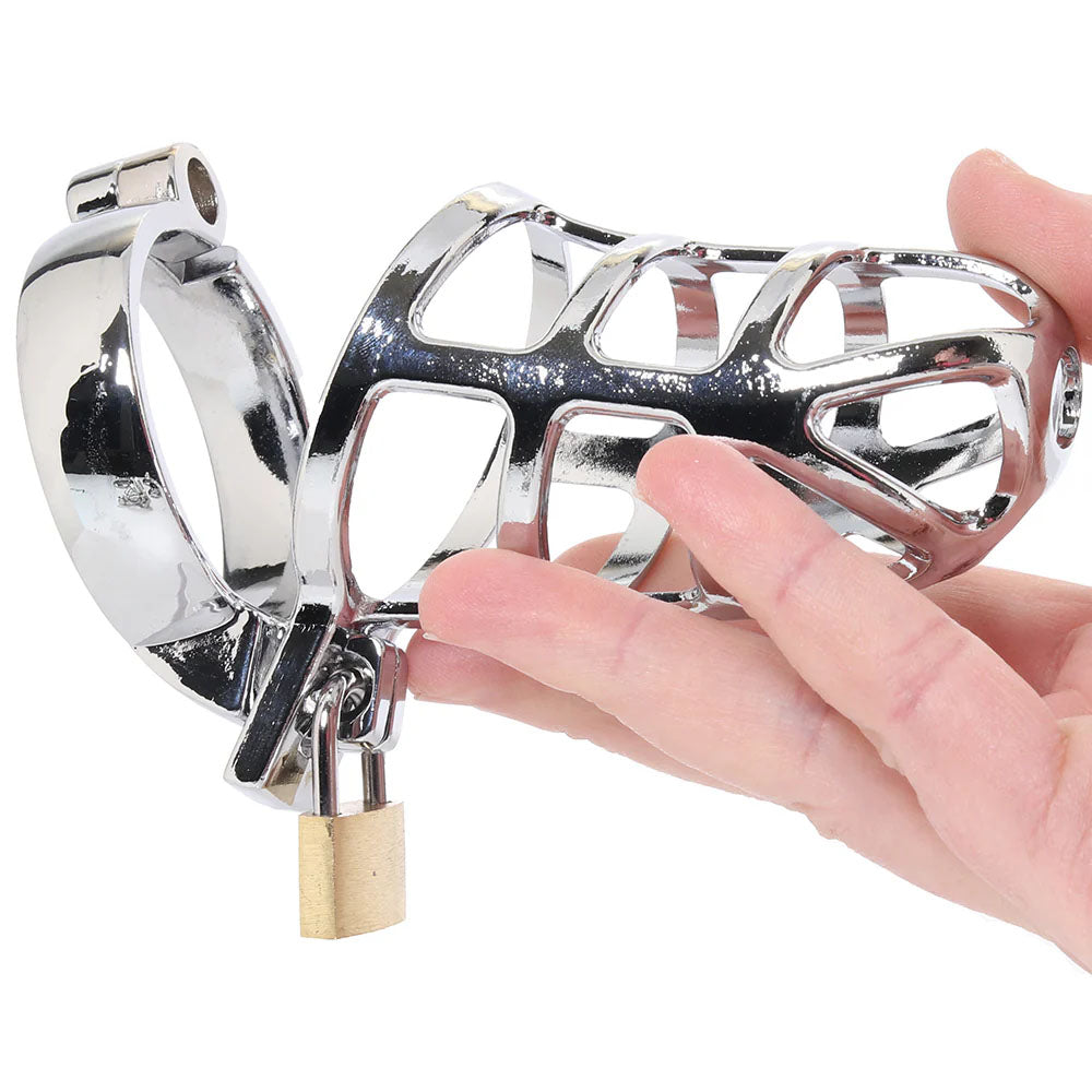Lockmaster 3.75" Stainless Steel Prisoner Cock Cage | 4890808285329 | Available at EroticWarehouse.com