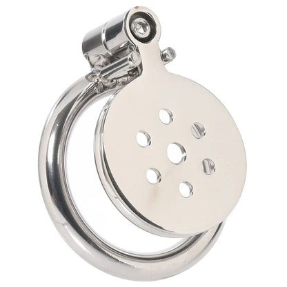 Lockmaster Stainless Steel Flat Inverted Chastity Cage | 4890808285343 | Available at EroticWarehouse.com