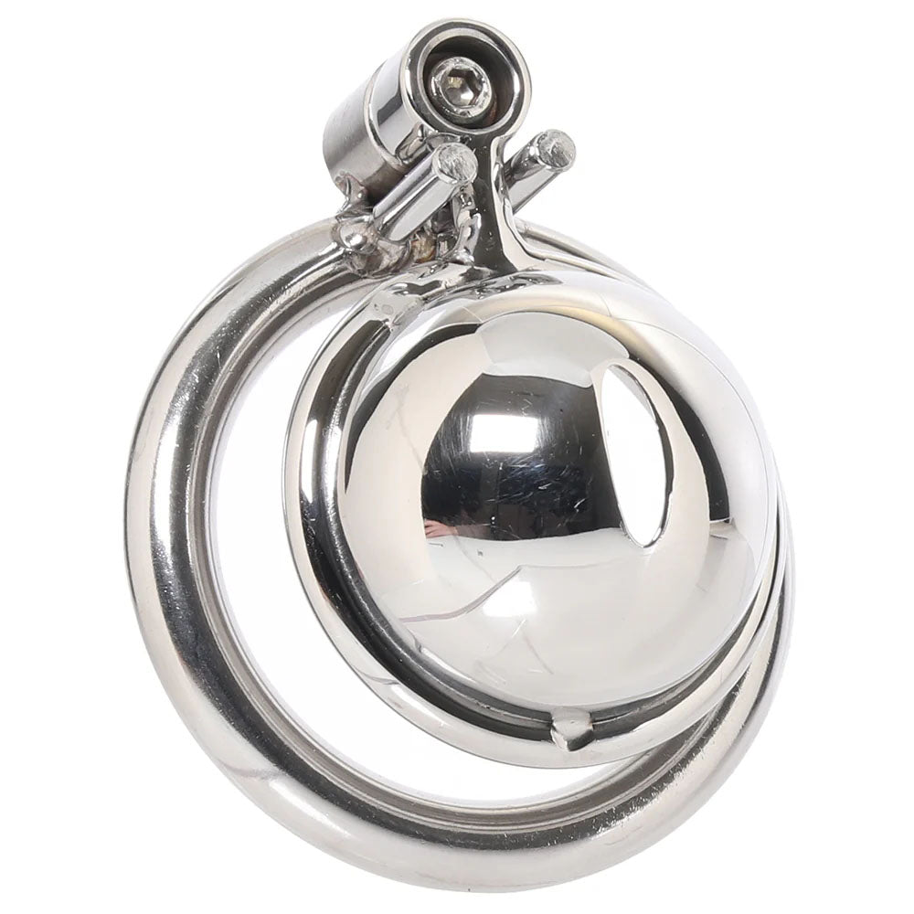 Lockmaster Stainless Steel Inverted Micro Chastity Cage | 4890808285367 | Available at EroticWarehouse.com