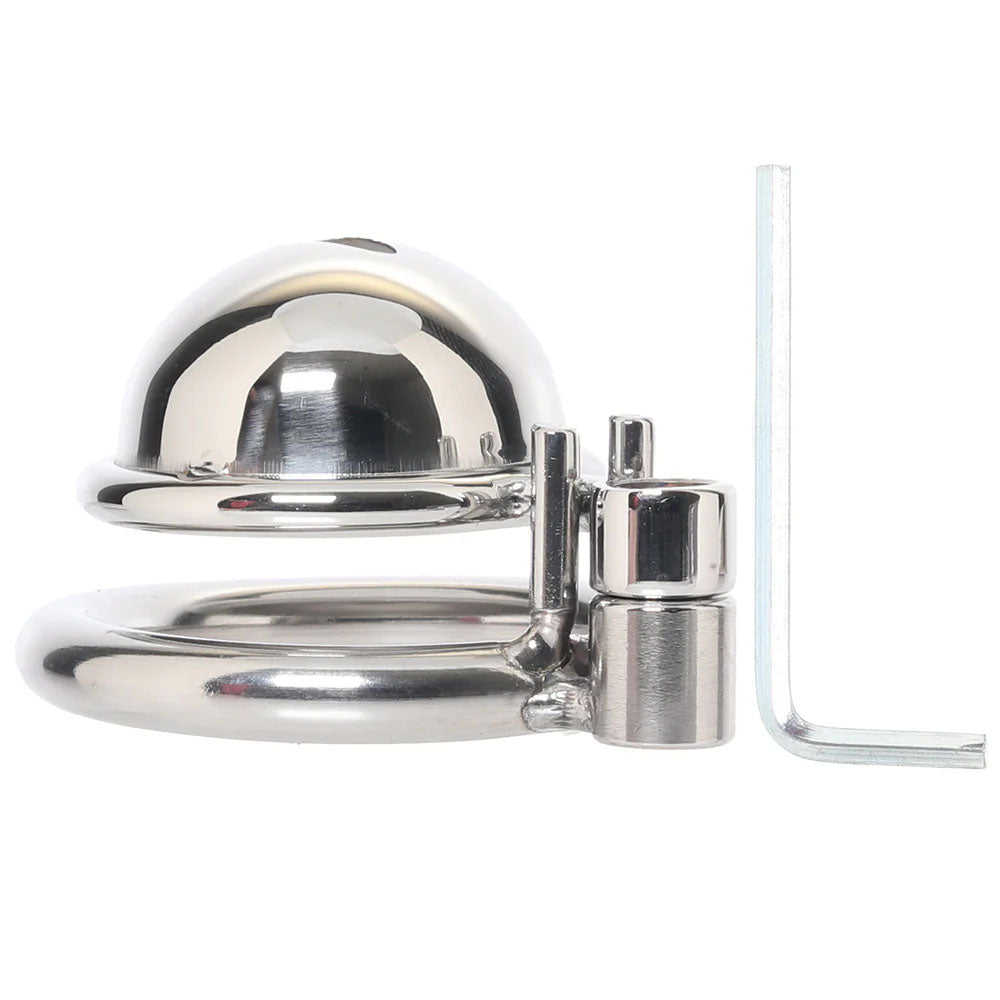 Lockmaster Stainless Steel Inverted Micro Chastity Cage | 4890808285367 | Available at EroticWarehouse.com