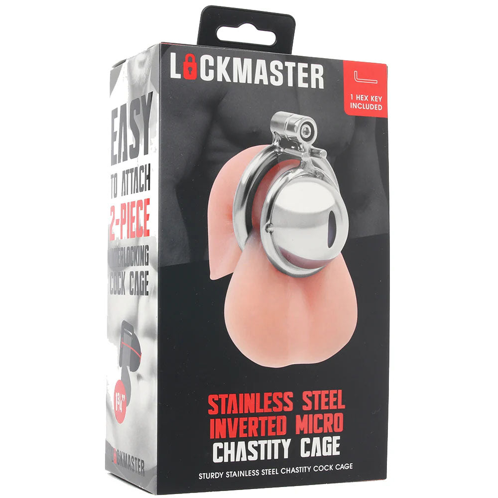Lockmaster Stainless Steel Inverted Micro Chastity Cage | 4890808285367 | Available at EroticWarehouse.com