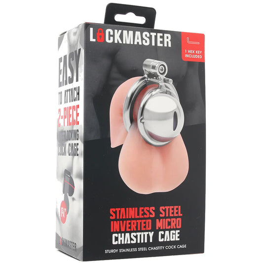 Lockmaster Stainless Steel Inverted Micro Chastity Cage | 4890808285367 | Available at EroticWarehouse.com