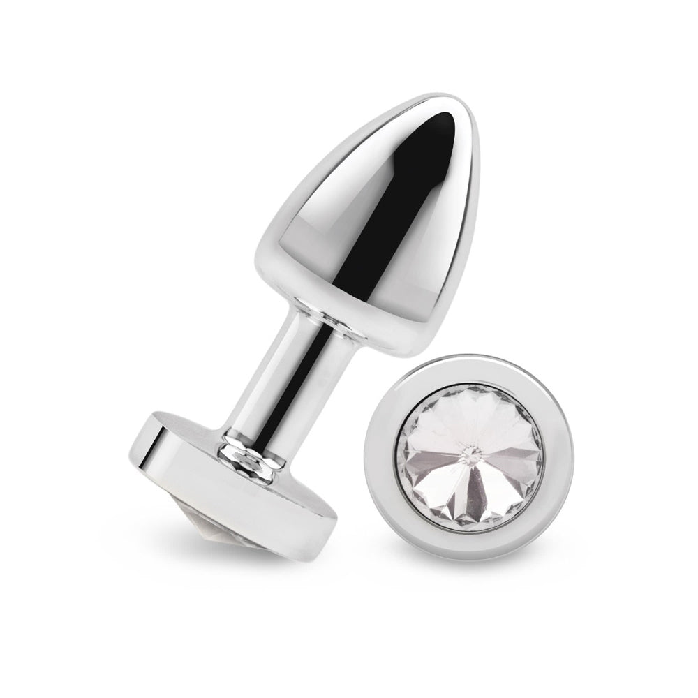 Gemsations 2" Beginners Bling Bling Metal Butt Plug Silver | 4890808285374 | Available at EroticWarehouse.com