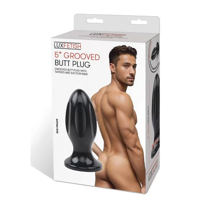 5" Grooved Butt Plug | 4890808288979 | Available at EroticWarehouse.com