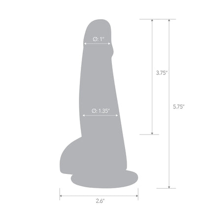 5.75" Suction Cup Dildo With Balls | 4890808292518 | Available at EroticWarehouse.com