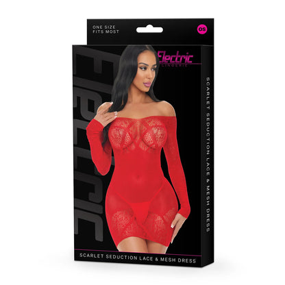 Electric Lingerie Scarlet Seduction Lace & Mesh Dress O/S | 4890808295151 | Available at EroticWarehouse.com