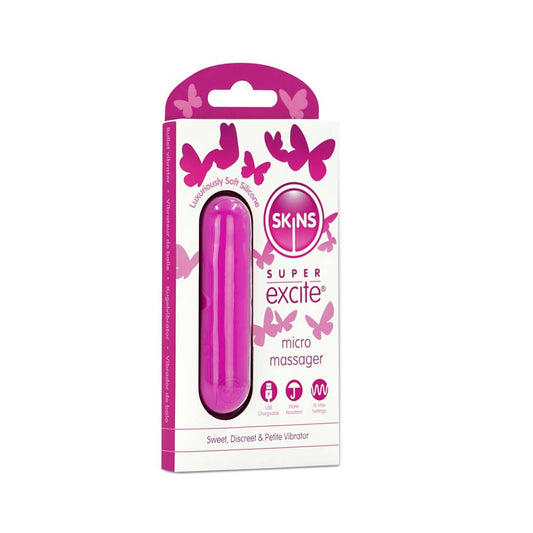 Skins Super Excite Rechargeable Pink Bullet 10 Functions | 5037353010696 | Available at EroticWarehouse.com