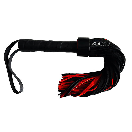 Leather Handle Short Suede Flogger Black/Red | 5056400305004 | Available at EroticWarehouse.com
