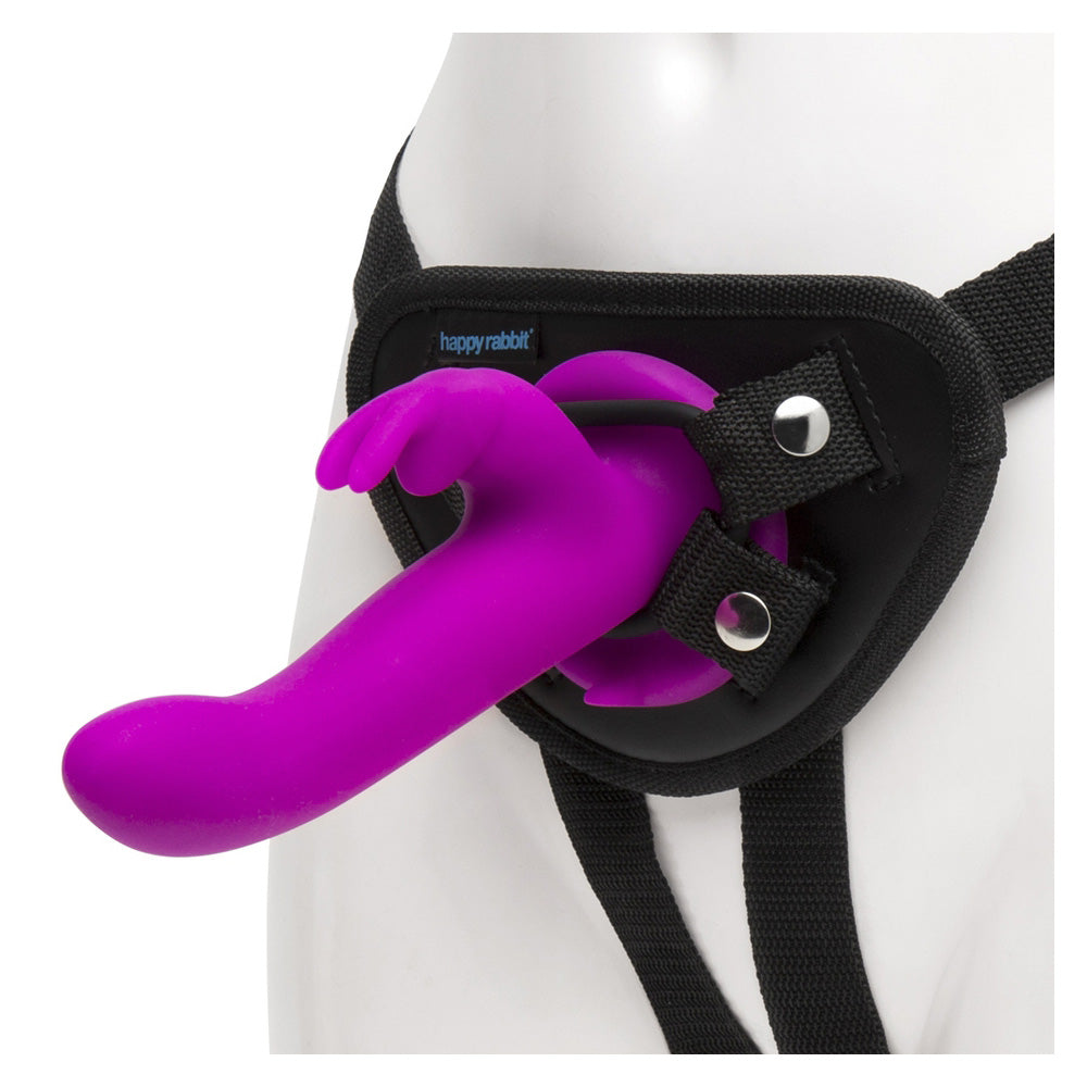 Happy Rabbit Vibrating Strap On Harness Set Purple | 5060020009426 | Available at EroticWarehouse.com
