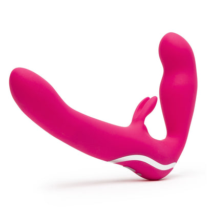 Happy Rabbit Strapless Strap On Rabbit Vibe Pink | 5060020009433 | Available at EroticWarehouse.com