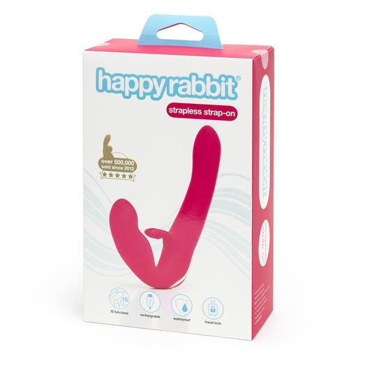 Happy Rabbit Strapless Strap On Rabbit Vibe Pink | 5060020009433 | Available at EroticWarehouse.com