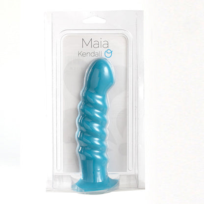 Kendall Silicone Non-Vibrating Dong Swirled Satin Finish Neon Blue | 5060311470126 | Available at EroticWarehouse.com