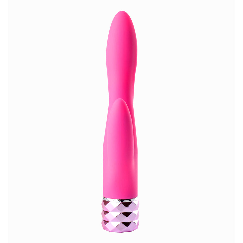 Victoria Crystal Gems USB Rechargable Silicone 10-Function Dual Vibrator Neon Pink | 5060311470683 | Available at EroticWarehouse.com