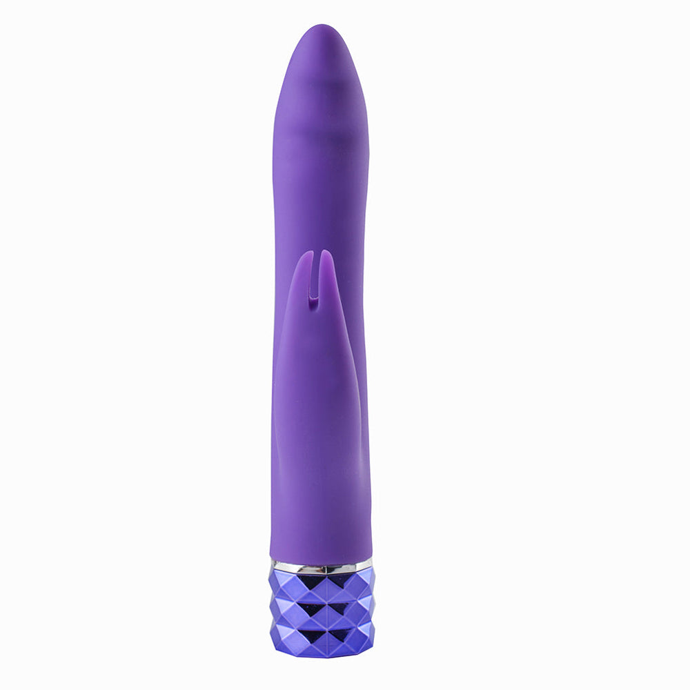 Hailey Crystal Gems USB Rechargable Silicone 10-Function G-Spot Vibrator Neon Purple | 5060311470690 | Available at EroticWarehouse.com