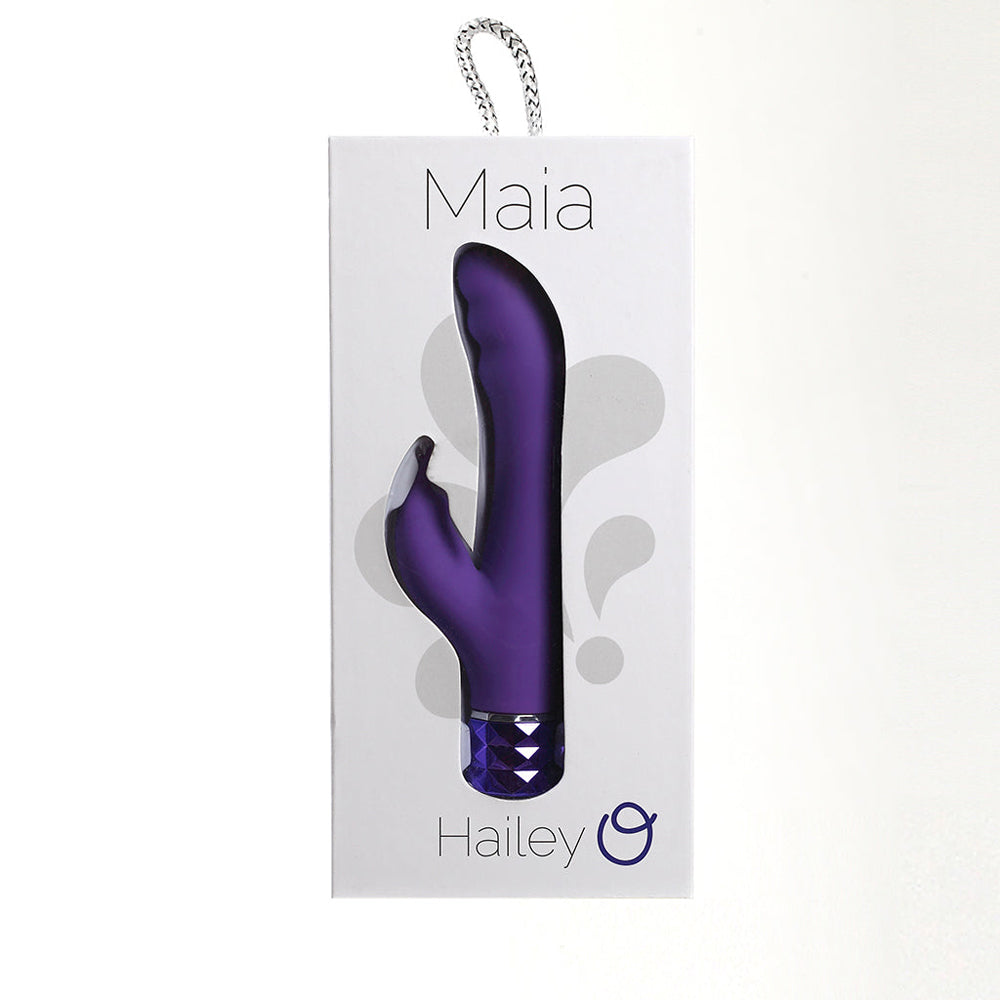 Hailey Crystal Gems USB Rechargable Silicone 10-Function G-Spot Vibrator Neon Purple | 5060311470690 | Available at EroticWarehouse.com