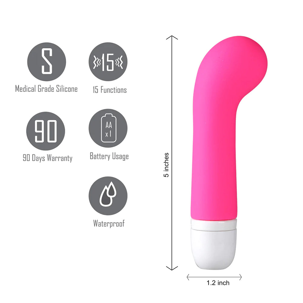 Maia Ava Silicone 15-Function Mini G-Spot Vibe Neon Pink | 5060311472168 | Available at EroticWarehouse.com