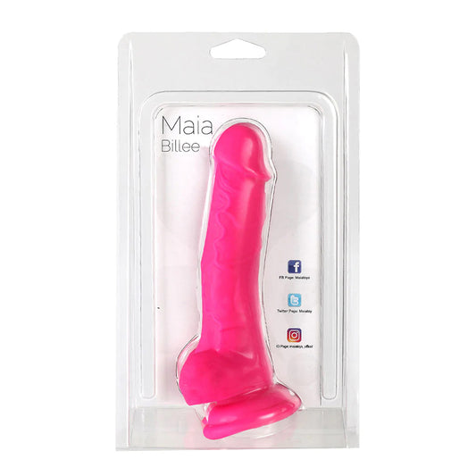 Maia Billee 7'' Realistic Silicone Suction Cup Dong Neon Pink | 5060311472229 | Available at EroticWarehouse.com