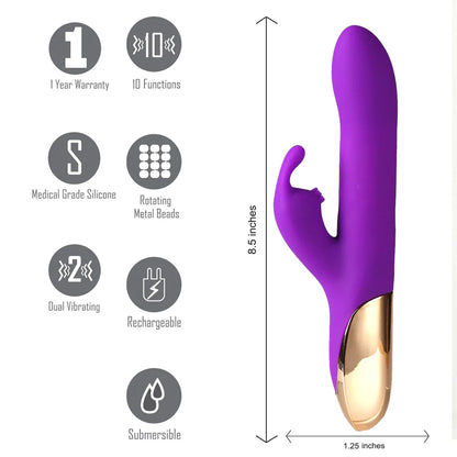 Maia Karlin USB Rechargeable 10/4 Function Rabbit Vibrator | 5060311472243 | Available at EroticWarehouse.com