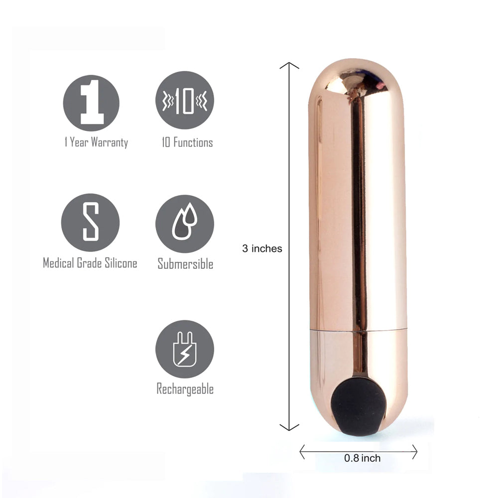 Maia Jessi GOLD USB Rechargeable Super Charged Mini Bullet | 5060311472618 | Available at EroticWarehouse.com
