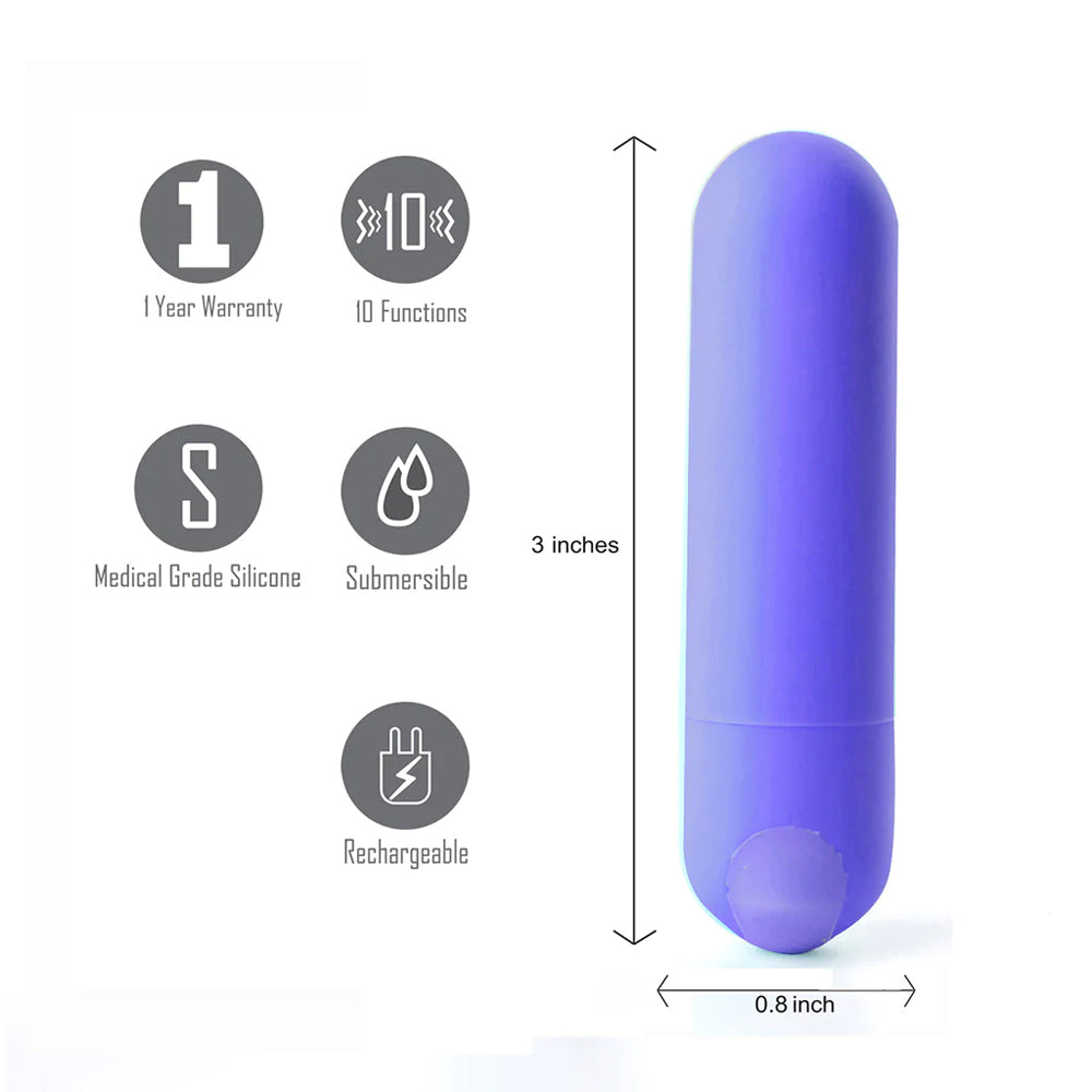 Maia Jessi USB Rechargeable Super Charged Mini Bullet PURPLE | 5060311472625 | Available at EroticWarehouse.com