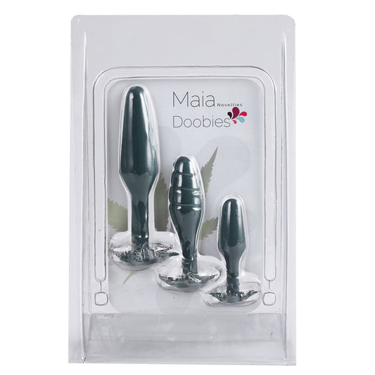 Doobies Pot Leaf Anal Trainer Silicone Set | 5060311473028 | Available at EroticWarehouse.com