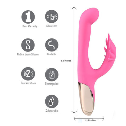 Maui Dual Motors G-Spot Pot Leaf Vibrator Rechargeable | 5060311473059 | Available at EroticWarehouse.com