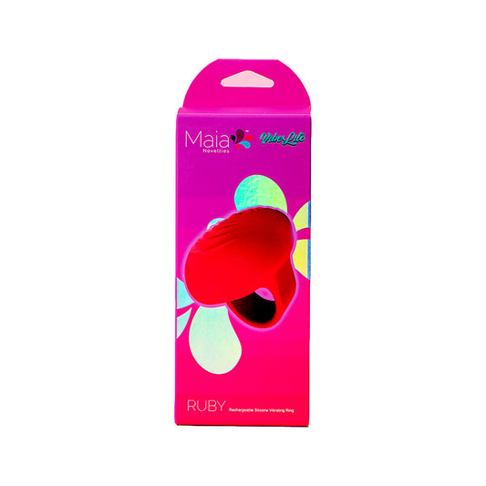 Maia Ruby Rechargeable Silicone Vibrating Finger Ring | 5060311473721 | Available at EroticWarehouse.com