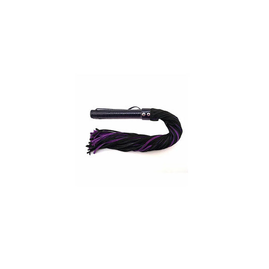 Long Suede Flogger With Leather Handle Black/Purple | 5060363861200 | Available at EroticWarehouse.com