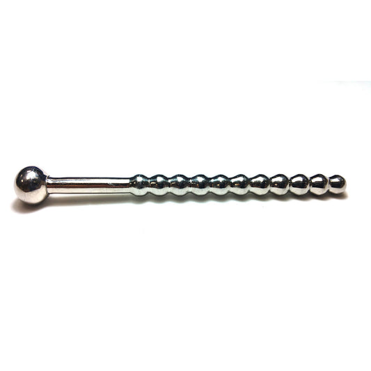 Stainless Steel Beaded Urethral Probe Sound With Stopper | 5060404816473 | Available at EroticWarehouse.com