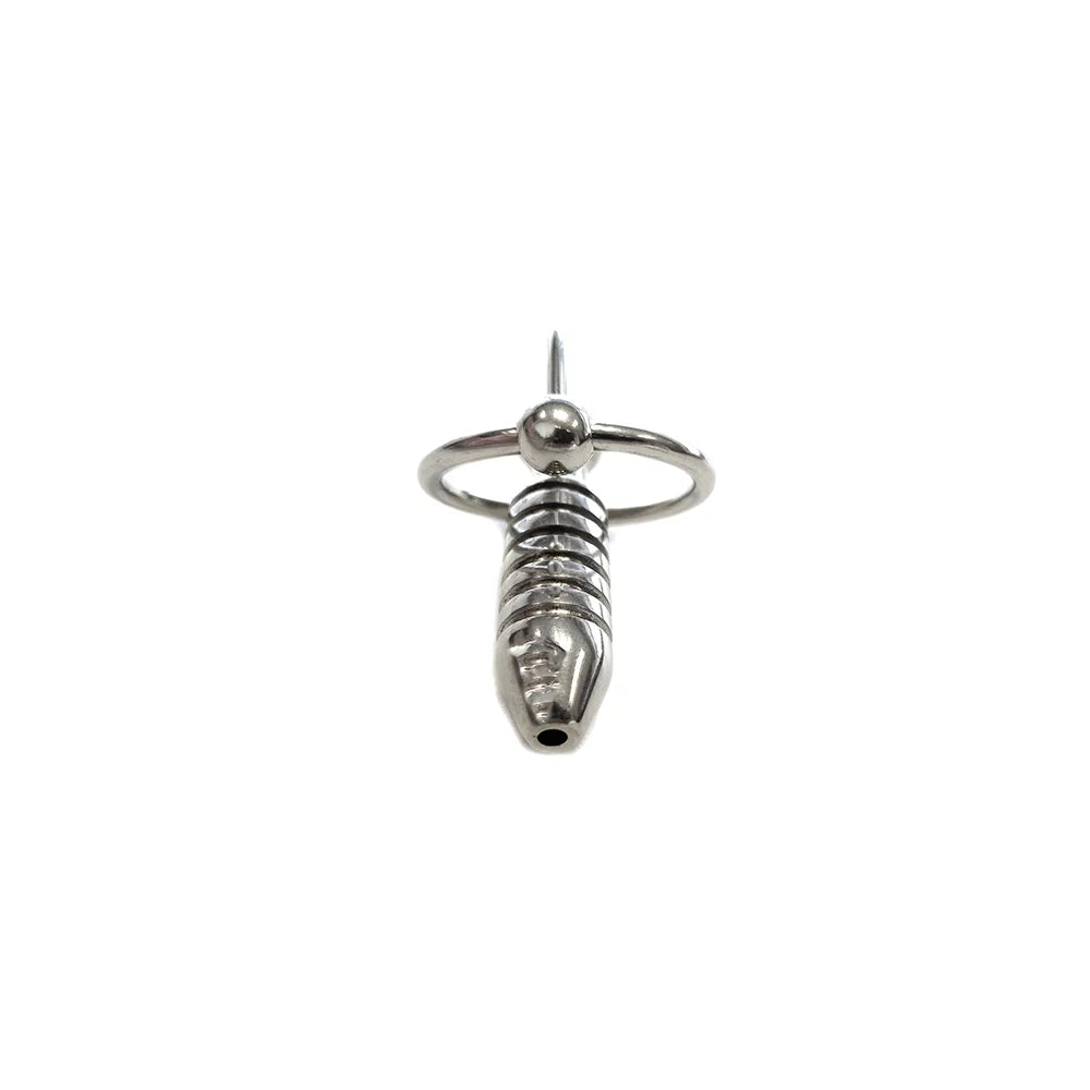 Stainless Steel Beaded Urethral Probe & Cock Ring | 5060404818989 | Available at EroticWarehouse.com