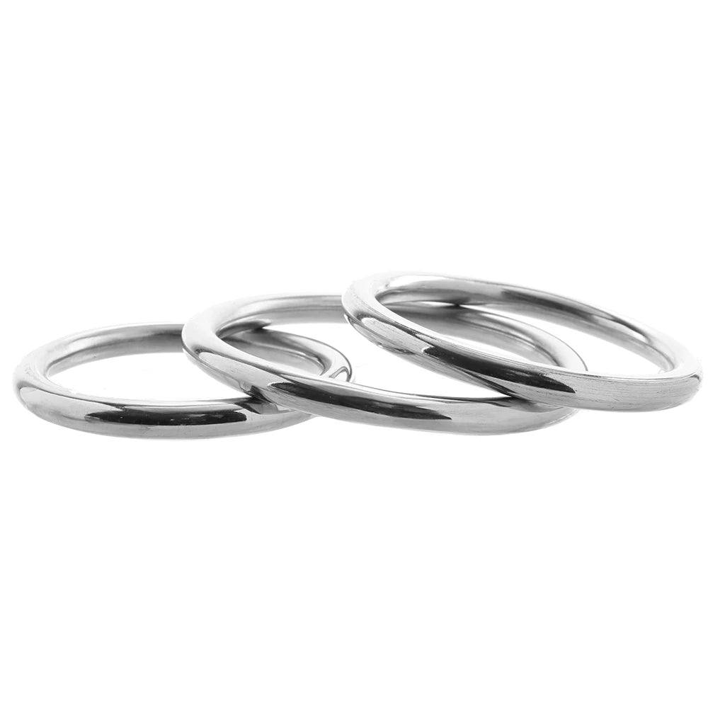 Stainless Steel 3 Piece Cock Ring Set | 5060404819504 | Available at EroticWarehouse.com
