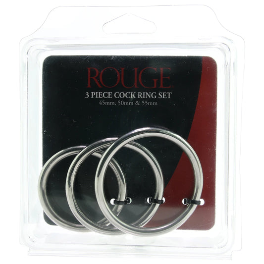 Stainless Steel 3 Piece Cock Ring Set | 5060404819504 | Available at EroticWarehouse.com