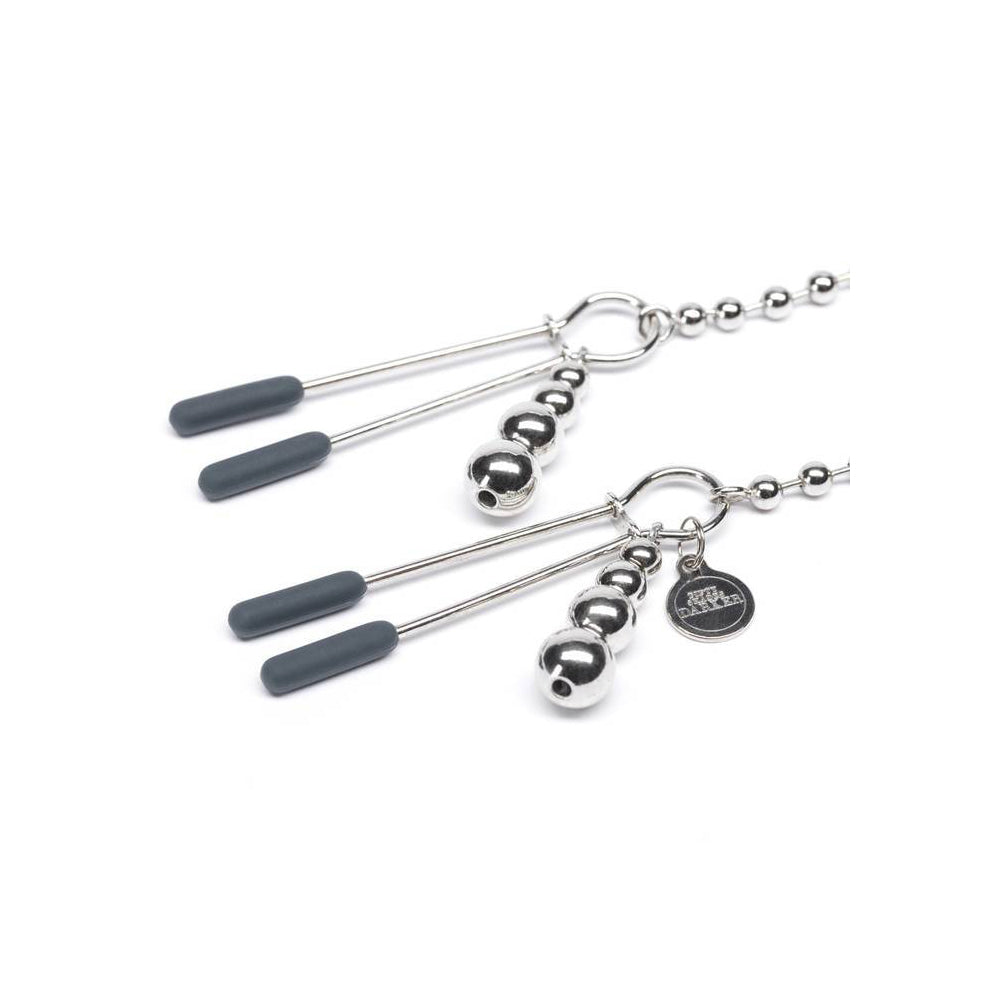 Fifty Shades Darker At My Mercy Beaded Chain Nipple Clamps | 5060462633920 | Available at EroticWarehouse.com