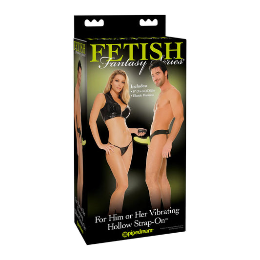 Fetish Fantasy Series For Him Or Her Vibrating Hollow Strap-On Glow | 603912208023 | Available at EroticWarehouse.com