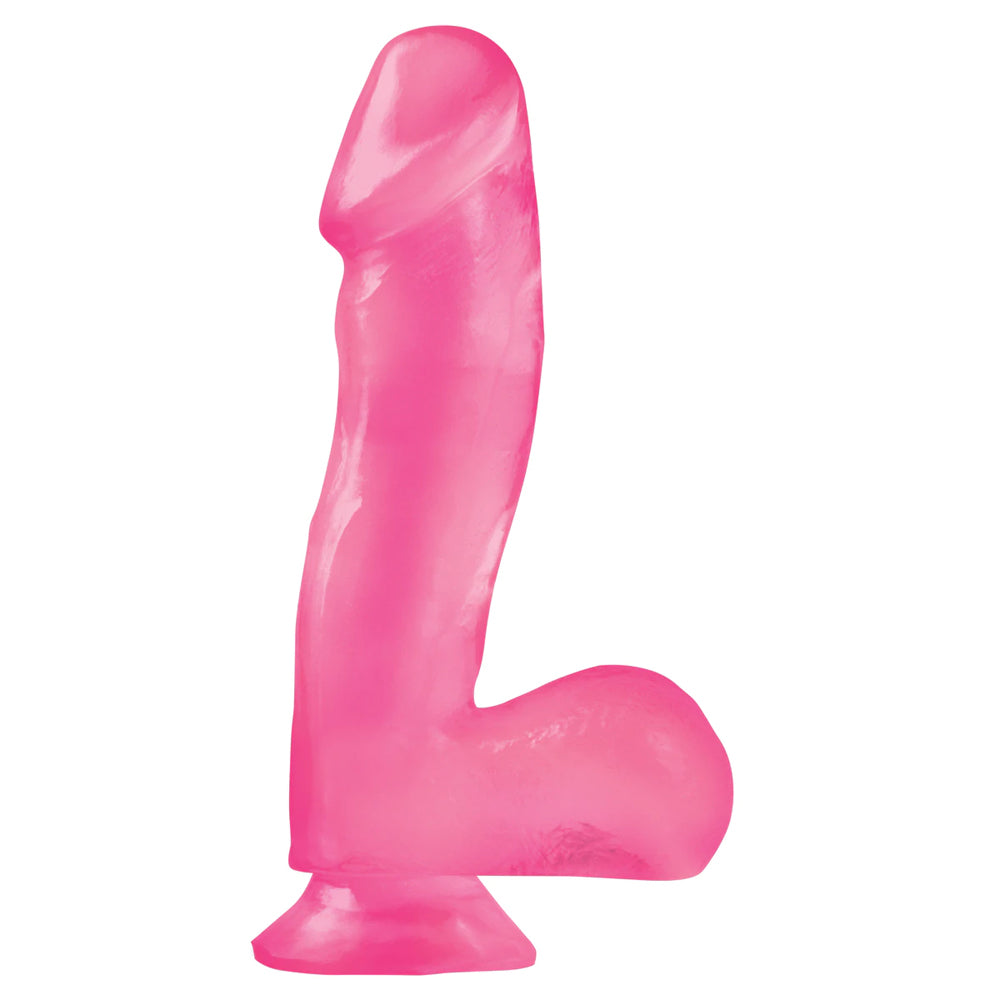 Basix Rubber Works 6.5" Dong with Suction Cup Pink | 603912235463 | Available at EroticWarehouse.com