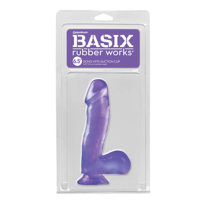 Basix Rubber Works 6.5" Dong with Suction Cup Purple | 603912235500 | Available at EroticWarehouse.com