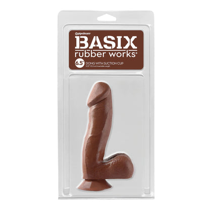 Basix Rubber Works 6.5" Dong with Suction Cup Brown | 603912235654 | Available at EroticWarehouse.com