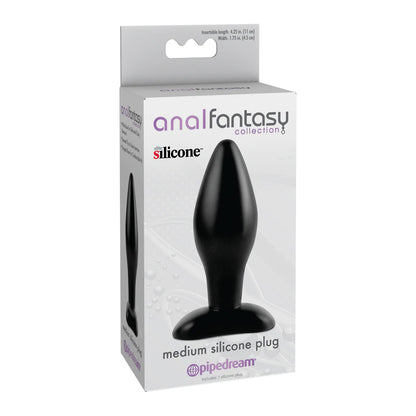 Anal Fantasy Collection Medium Silicone Plug Black | 603912331998 | Available at EroticWarehouse.com