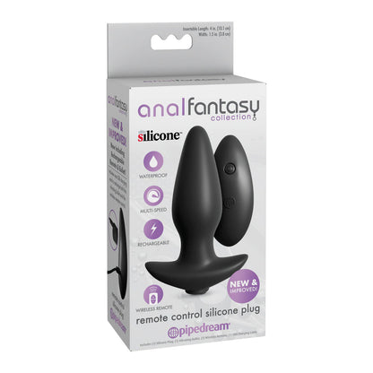 Anal Fantasy Collection Remote Control Silicone Plug Black | 603912332124 | Available at EroticWarehouse.com