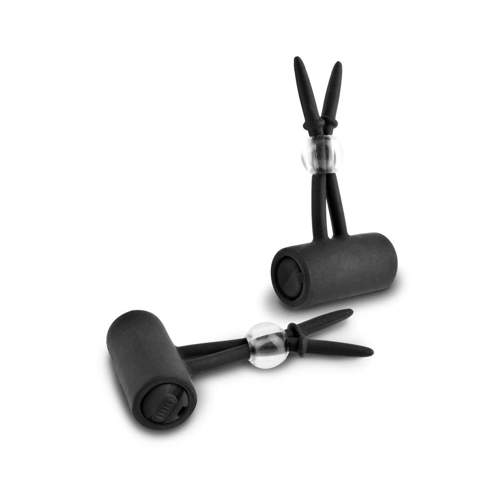 Fetish Fantasy Limited Edition Vibrating Silicone Nipple Lassos Black | 603912343427 | Available at EroticWarehouse.com